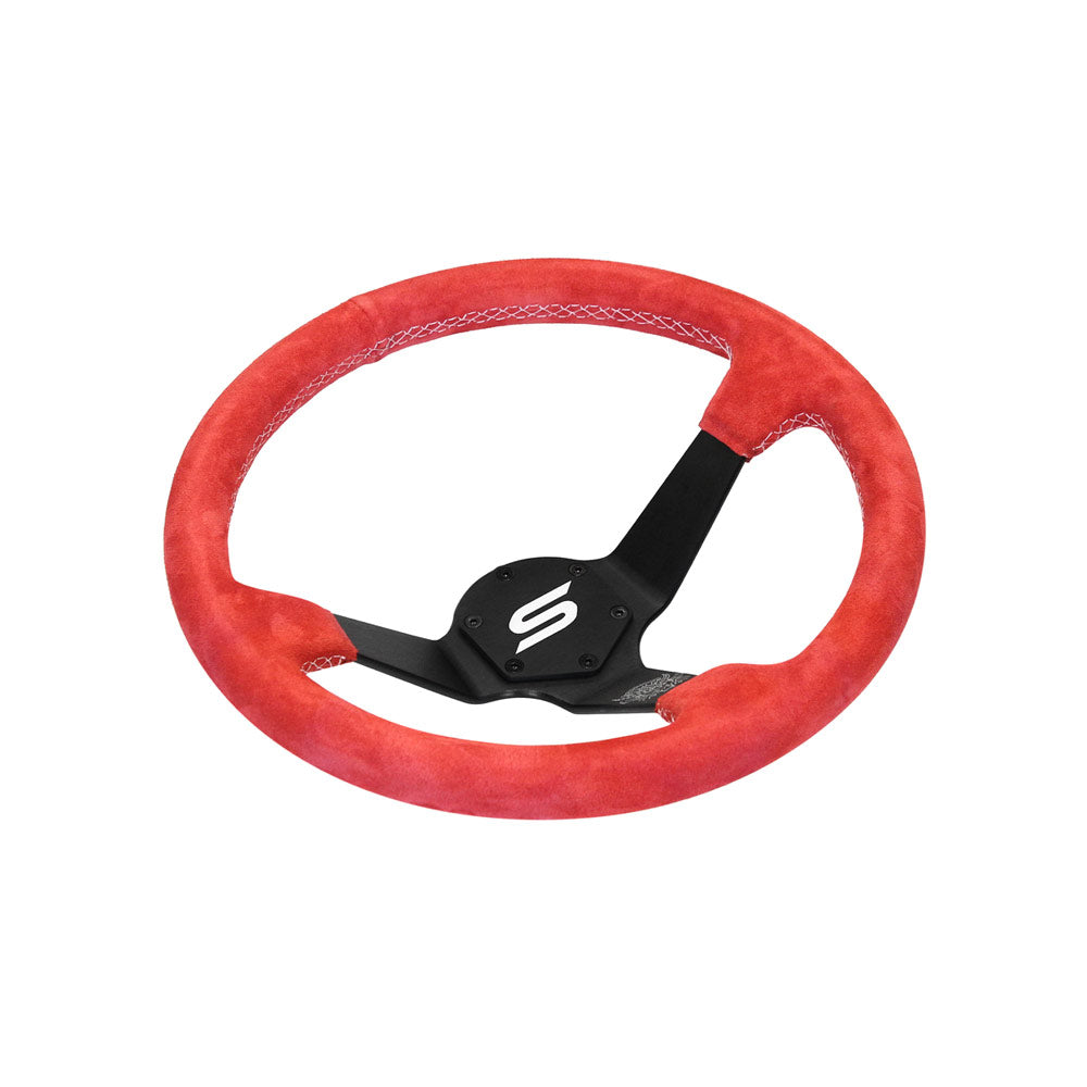 SLIDE Touge Sportlenkrad Wildleder rot (geschüsselt)