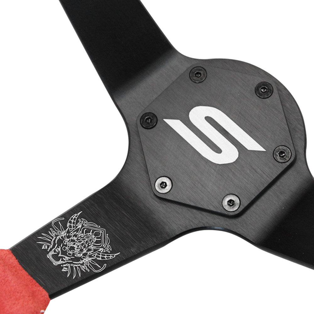 SLIDE Touge Sportlenkrad Wildleder rot (geschüsselt)