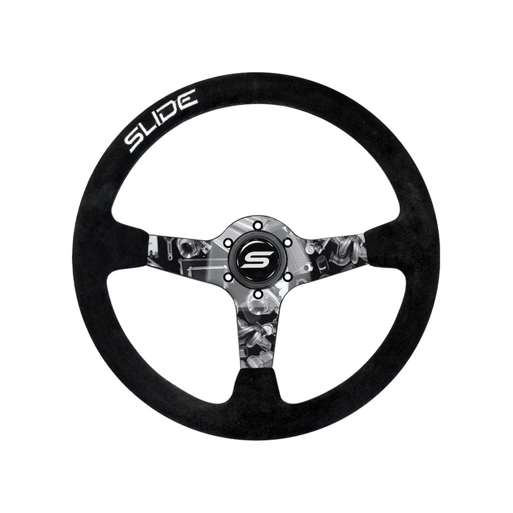 SLIDE Touge Sportlenkrad Wildleder schwarz Motorsport Design (geschüsselt)