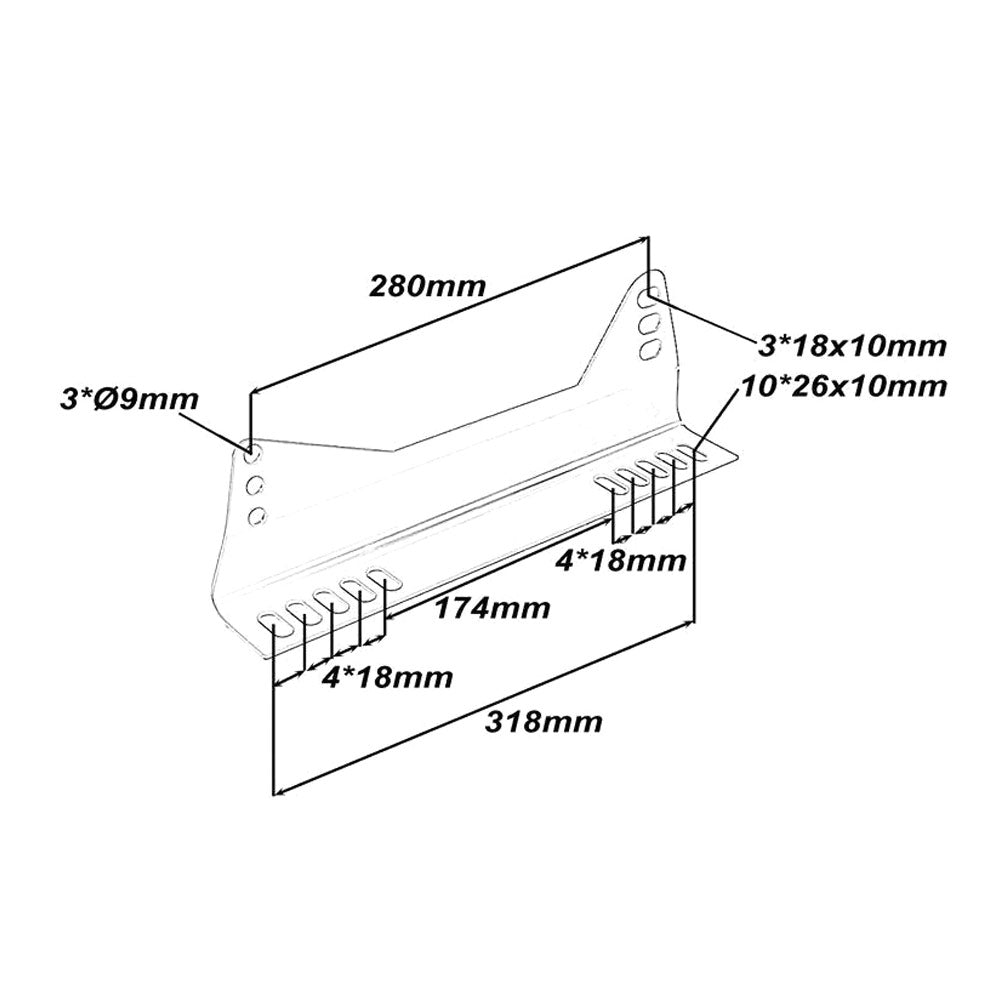 SLIDE Universelle Sportsitz Schalensitz Seitenbefestigung