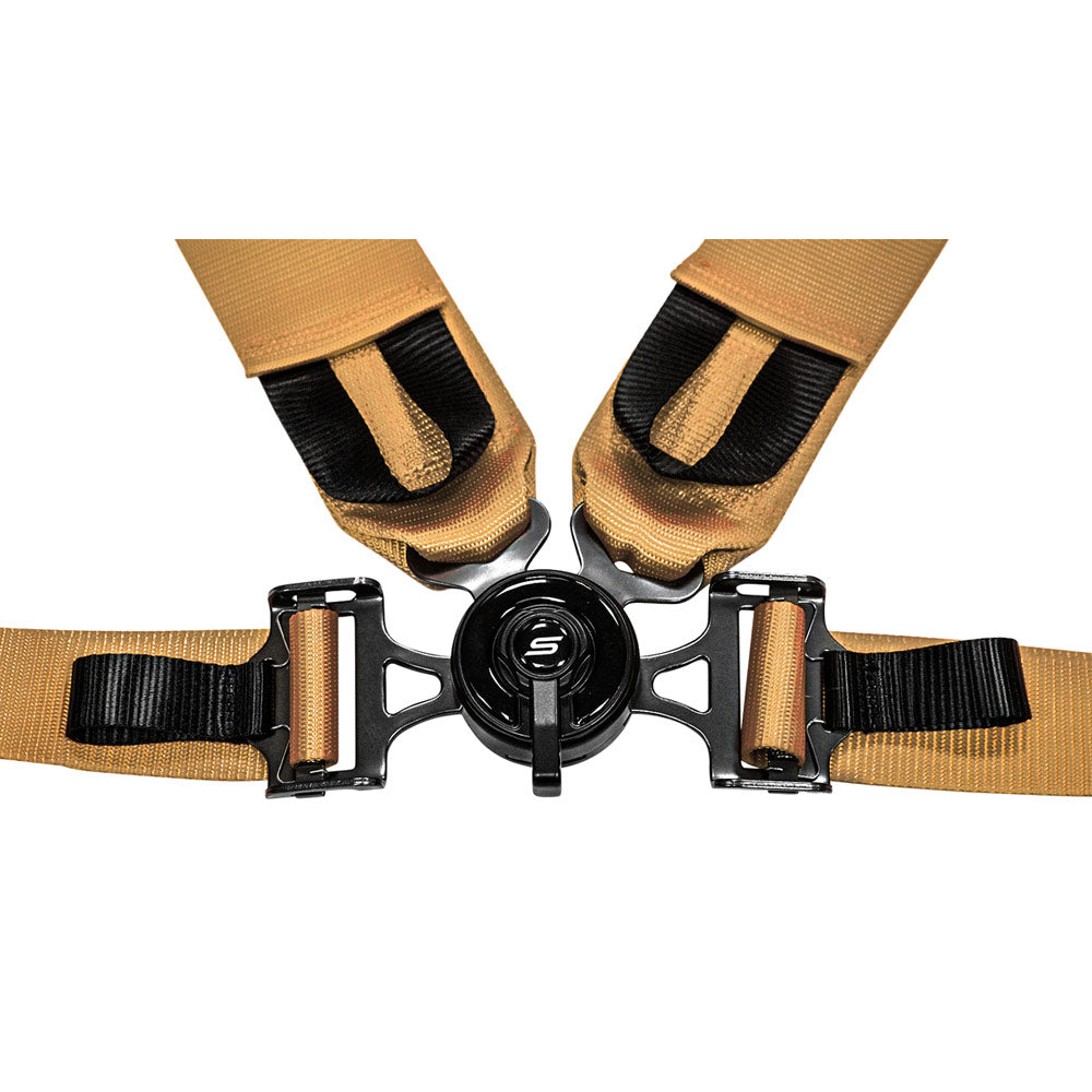 SLIDE V2 4-Punkt Sicherheitsgurt 3" gold mit Schnellverschluss Drehknopf