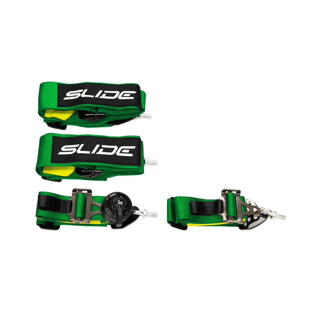 SLIDE V2 4-Punkt Sicherheitsgurt 3" grün mit Schnellverschluss Drehknopf
