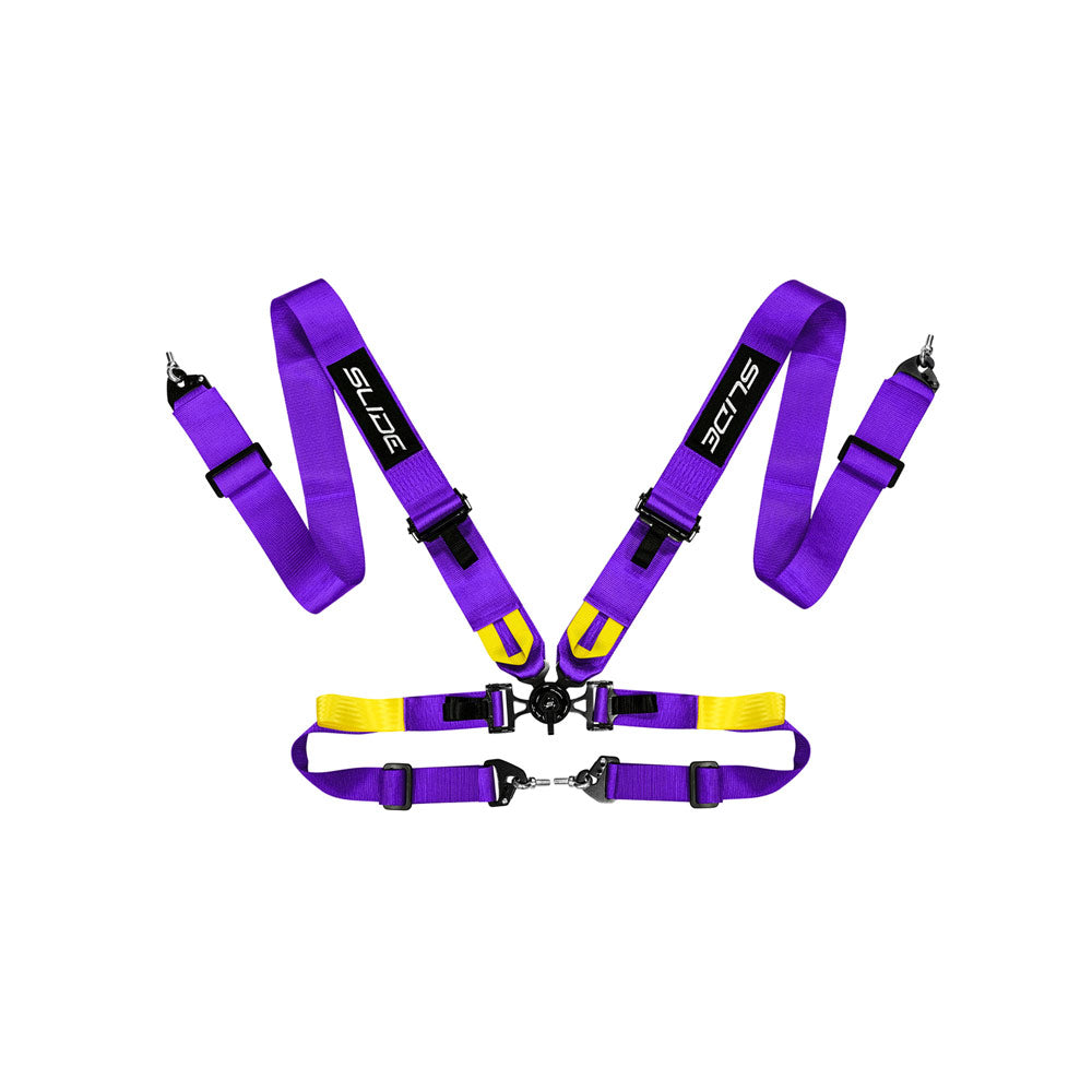 SLIDE V2 4-Punkt Sicherheitsgurt 3" lila mit Schnellverschluss Drehknopf