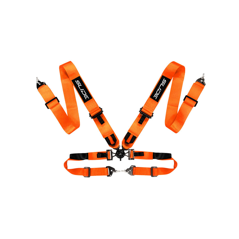 SLIDE V2 4-Punkt Sicherheitsgurt 3" orange mit Schnellverschluss Drehknopf