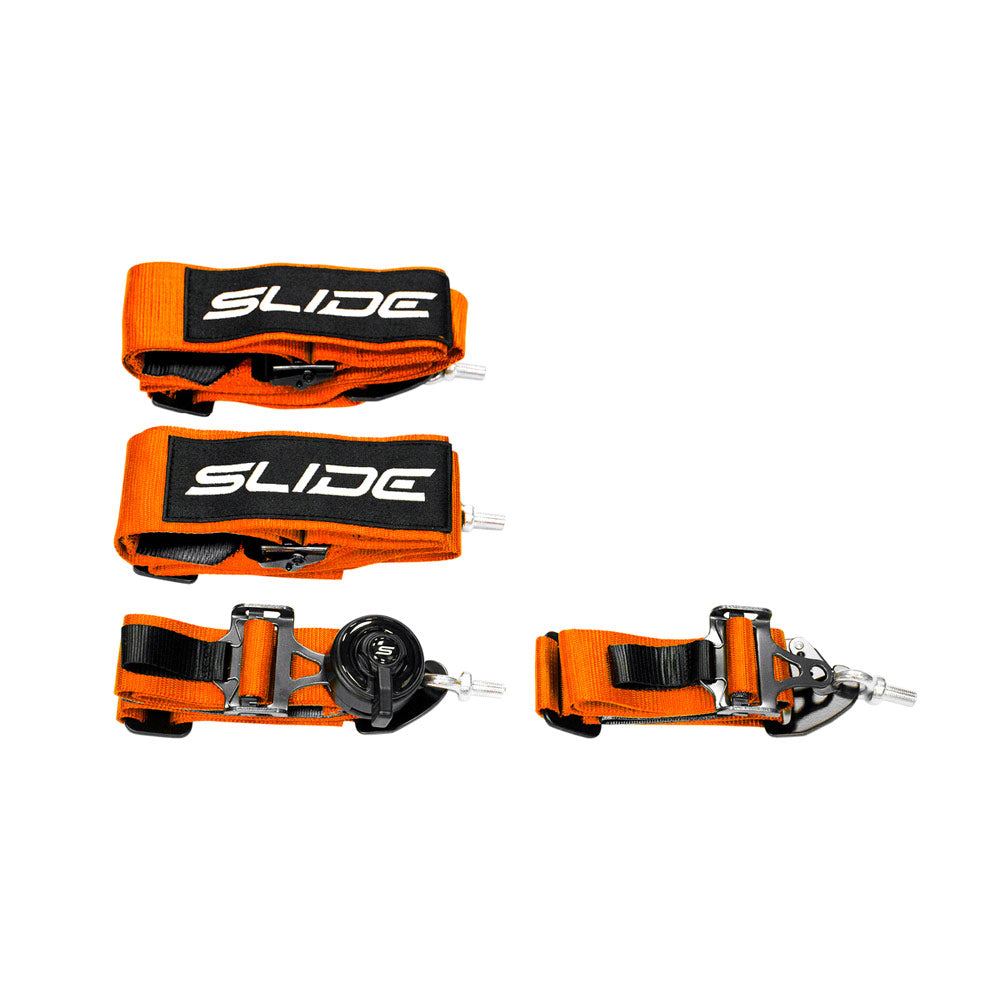 SLIDE V2 4-Punkt Sicherheitsgurt 3" orange mit Schnellverschluss Drehknopf