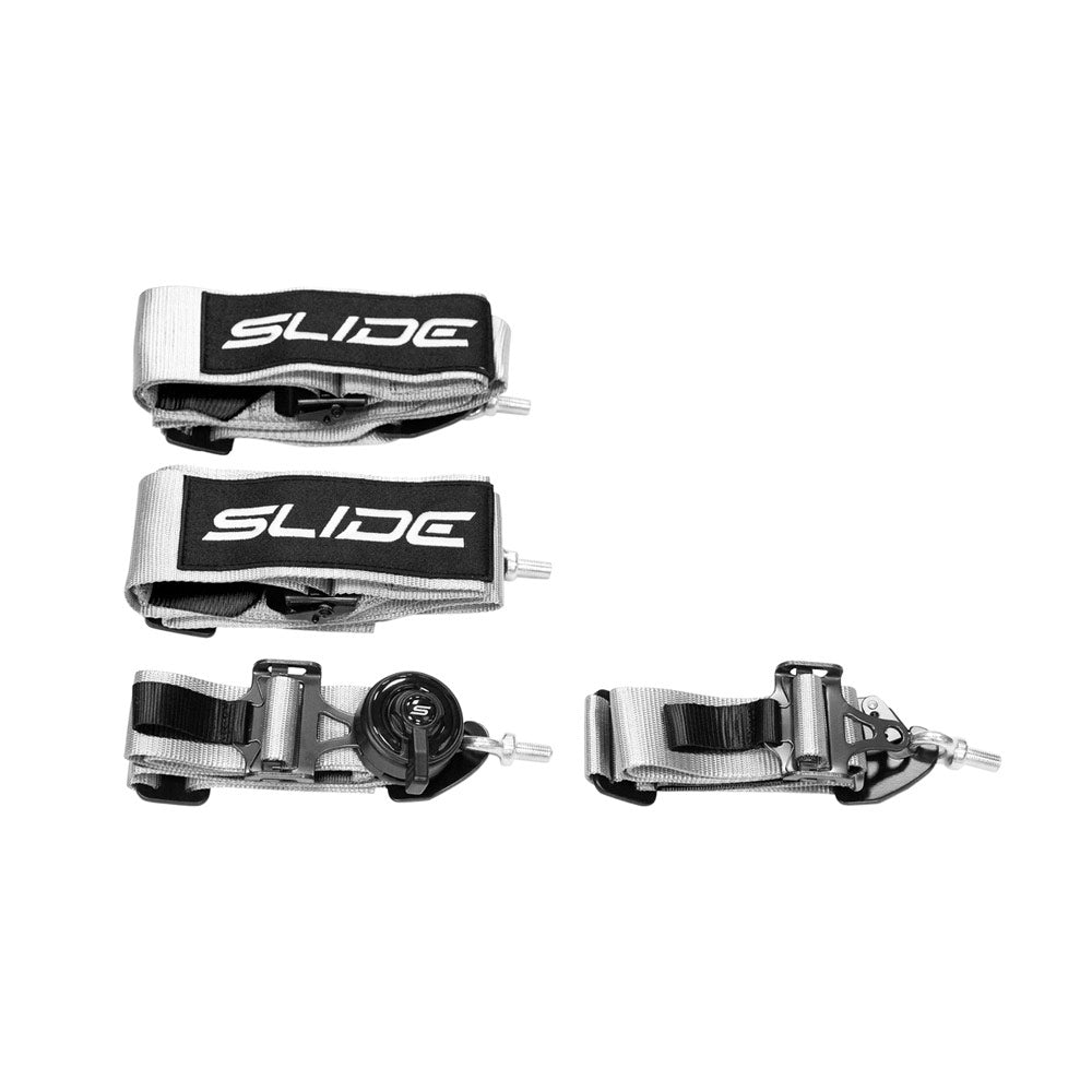 SLIDE V2 4-Punkt Sicherheitsgurt 3" silber mit Schnellverschluss Drehknopf