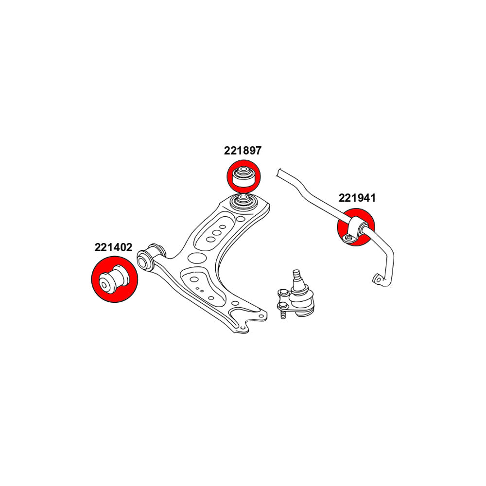 STRONGFLEX Buchsen Set passend für Audi A3 8Y Vorderachse & Hinterachsträger (PU)
