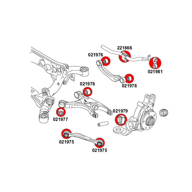 STRONGFLEX Buchsen Set passend für Audi Q5 SQ5 8R Hinterachse (PU)