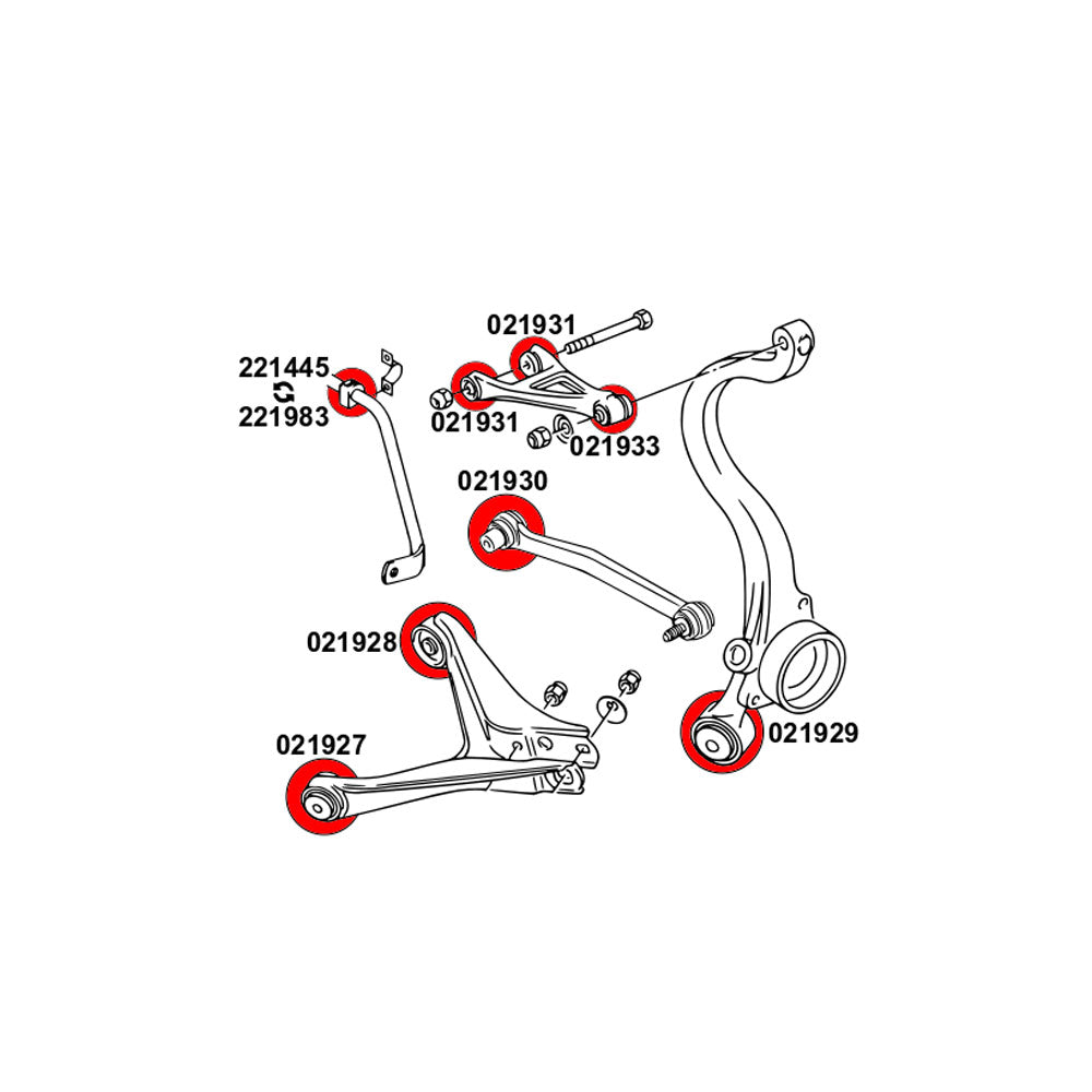 STRONGFLEX Buchsen Set passend für Audi A4 / S4 / RS4 B5 Quattro Hinterachse (PU)