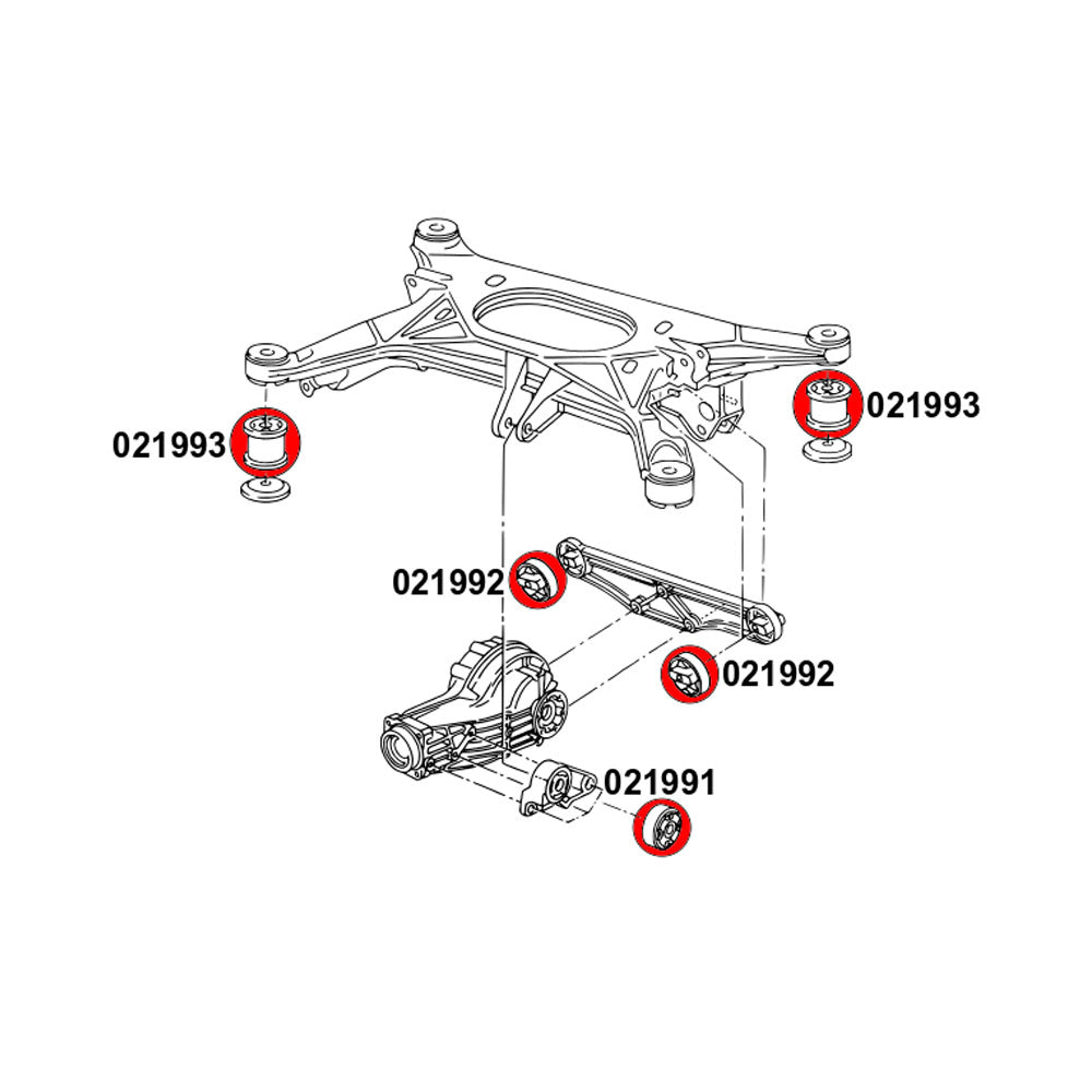 STRONGFLEX Buchsen Set passend für Audi A8 D2 Vorderachse & Hinterachse (PU)