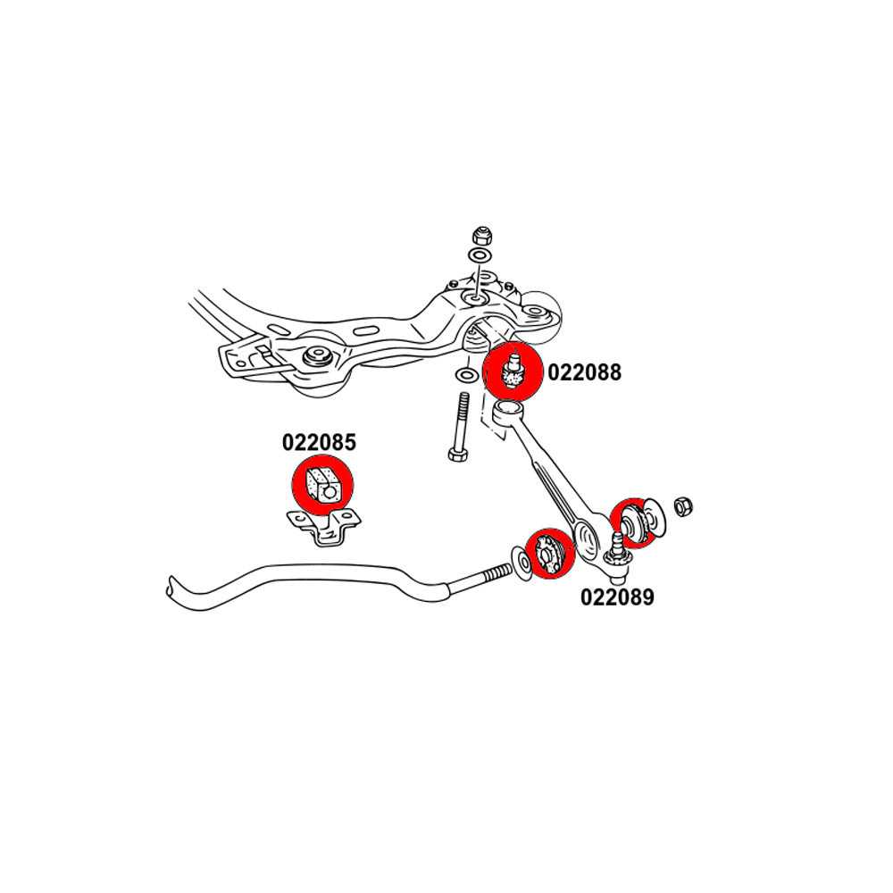 STRONGFLEX Buchsen Set passend für Audi 200 C3 Vorderachse (PU)