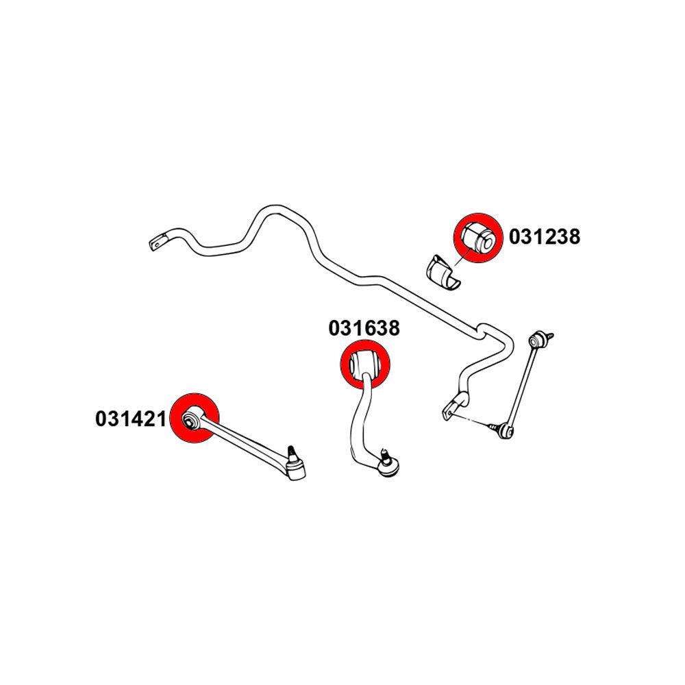 STRONGFLEX Buchsen Set passend für BMW E38 Vorderachse & Hinterachse (PU)