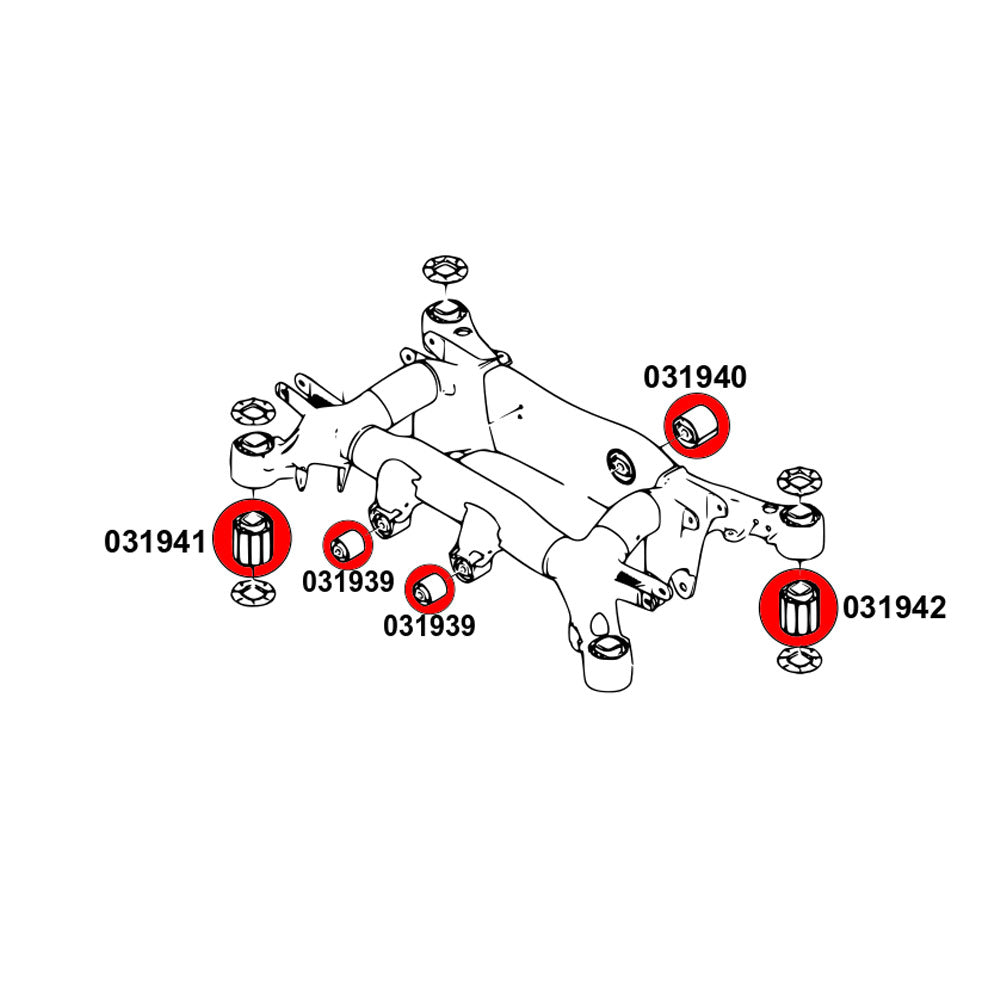 STRONGFLEX Buchsen Set passend für BMW E60 E61 Allrad Vorderachse (PU)