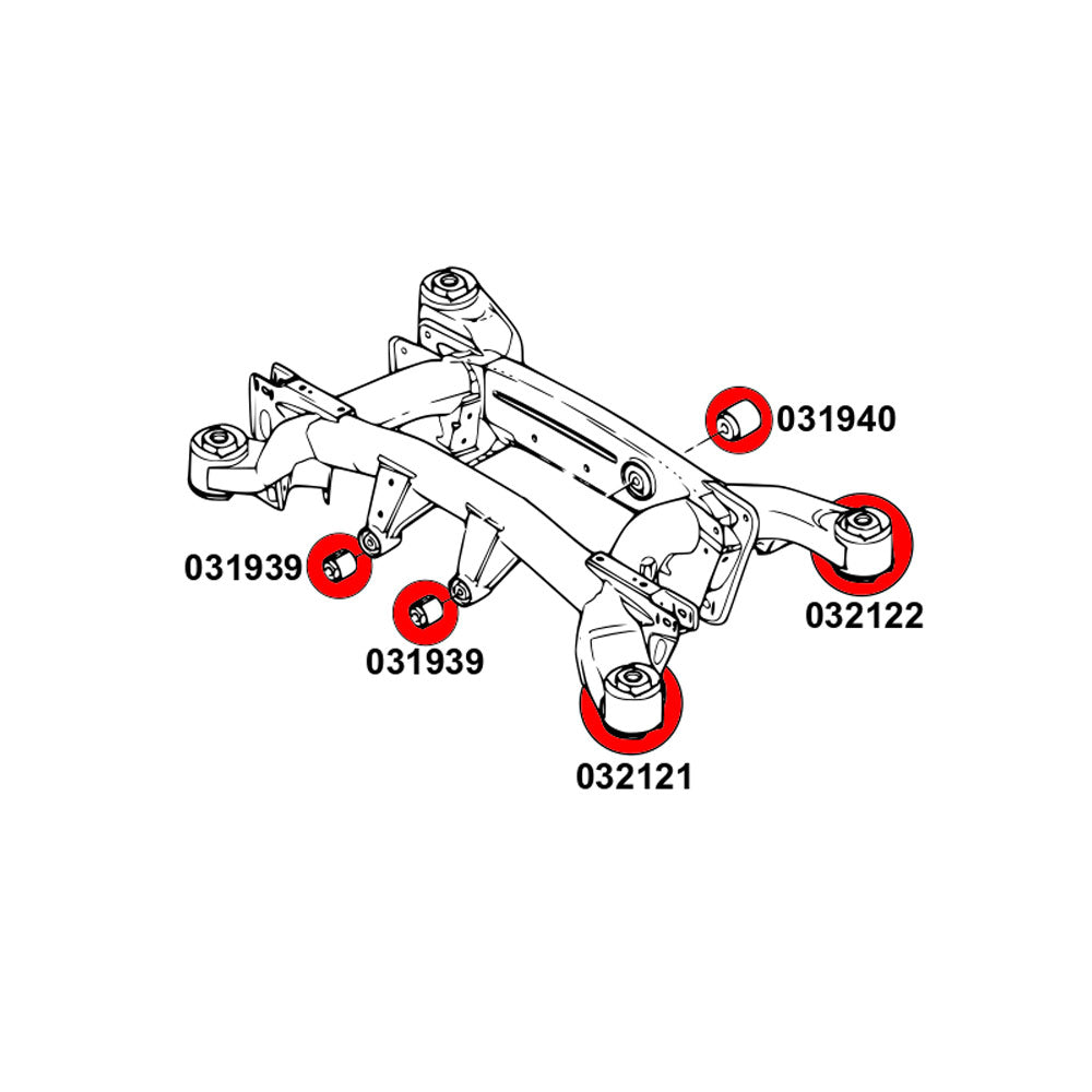 STRONGFLEX Buchsen Set passend für BMW E65 E66 Vorderachse & Hinterachse (PU)