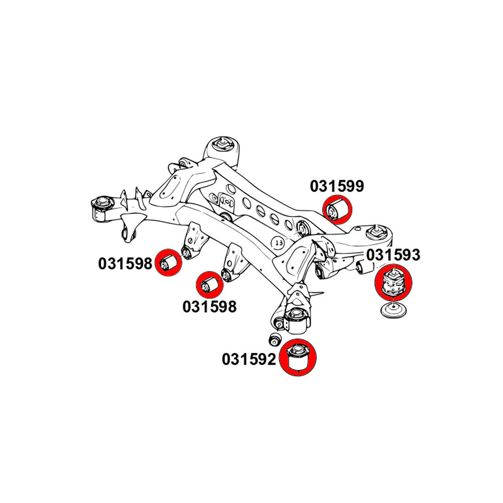 STRONGFLEX Buchsen Set passend für BMW E81 E82 E87 E88 Vorderachse & Hinterachse (PU)