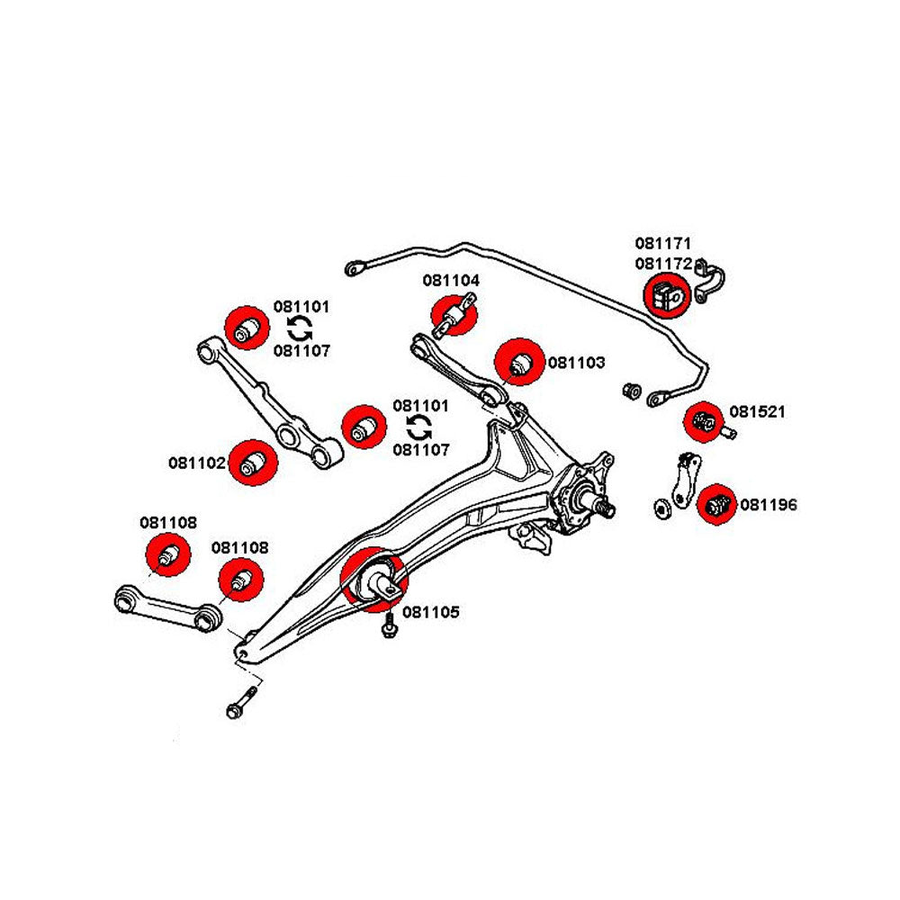 STRONGFLEX Buchsen Set passend für Honda CRX Del Sol Vorderachse & Hinterachse (PU)