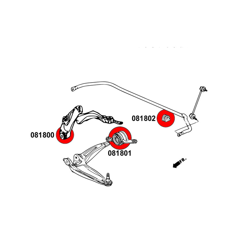 STRONGFLEX Buchsen Set passend für Honda Civic FK FN Vorderachse & Hinterachsträger (PU)