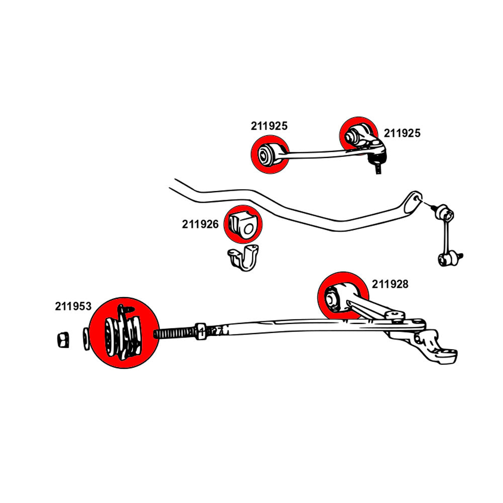 STRONGFLEX Buchsen Set passend für Lexus LS I XF10 Vorderachse (PU)