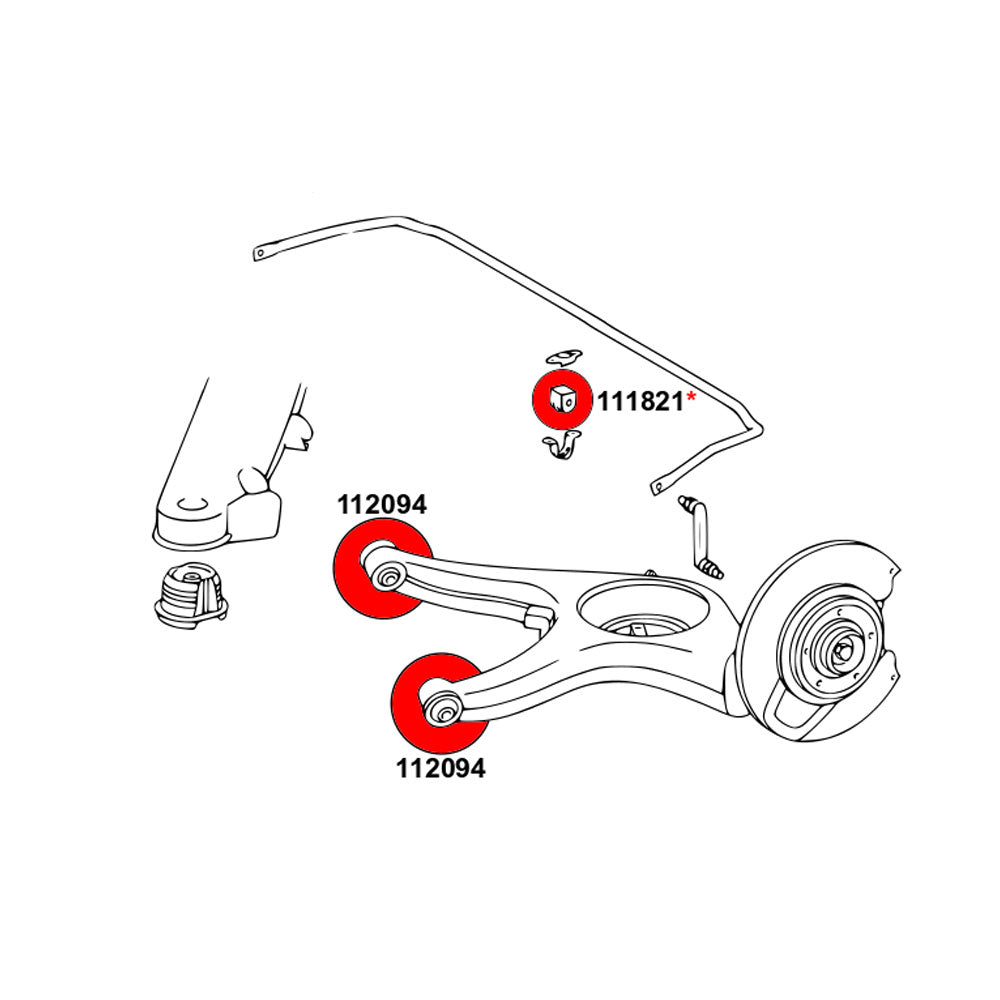 STRONGFLEX Buchsen Set passend für Mercedes-Benz W114 W115 Hinterachse (PU)