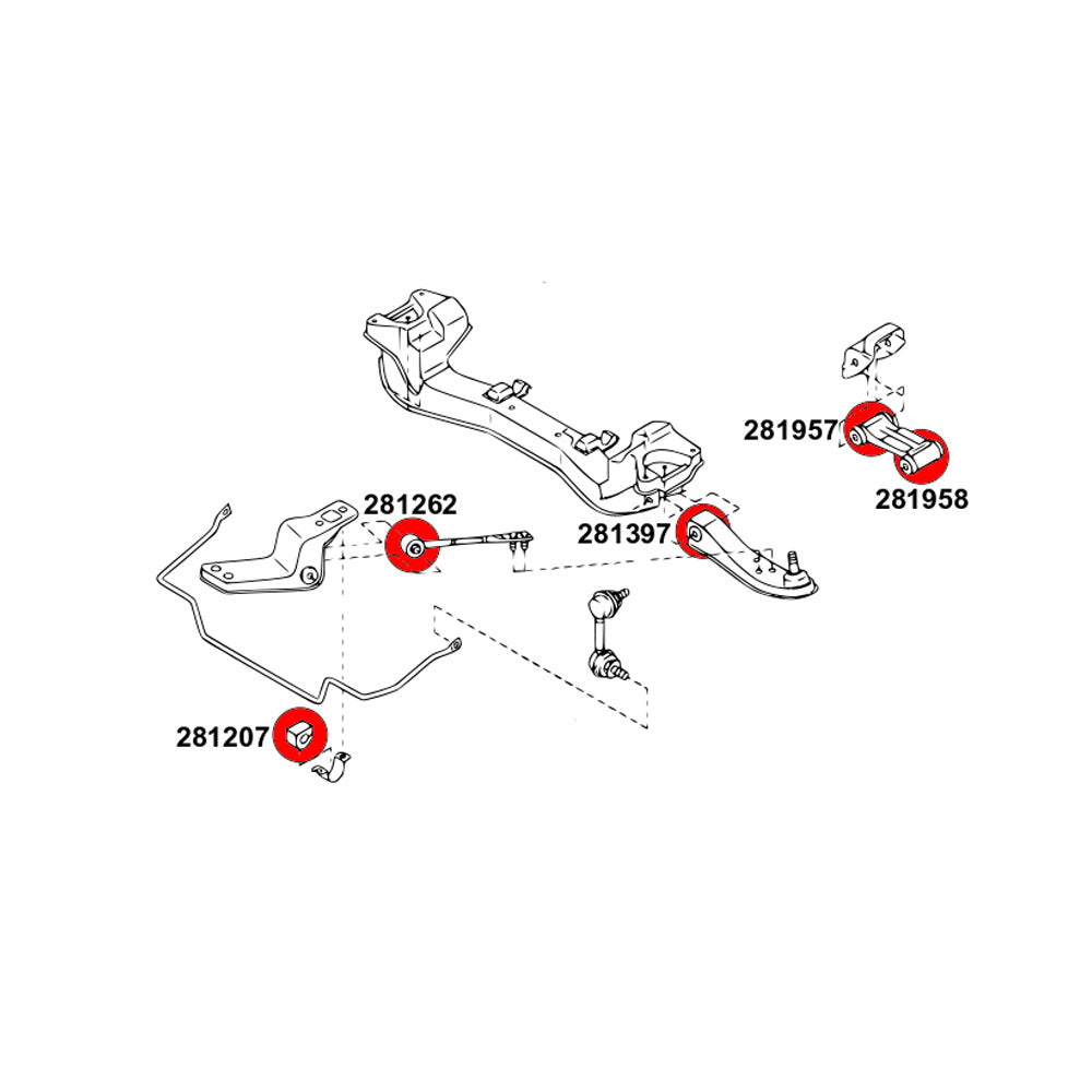 STRONGFLEX Buchsen Set passend für Nissan 300ZX Z32 Vorderachse (PU)