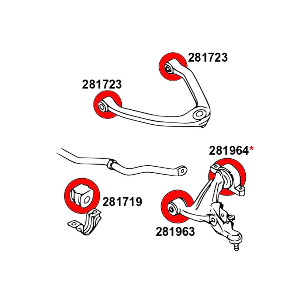 STRONGFLEX Buchsen Set passend für Nissan 370Z Vorderachse & Hinterachse (PU)