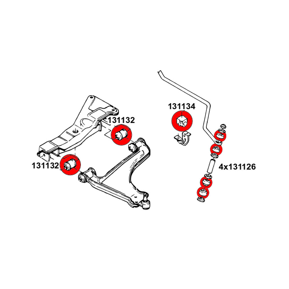STRONGFLEX Buchsen Set passend für Opel Ascona C Vorderachse (PU)