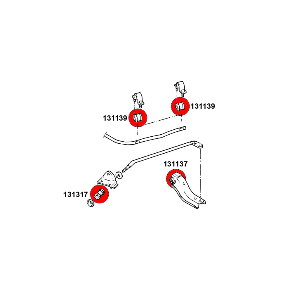 STRONGFLEX Buchsen Set passend für Opel Corsa A Vorderachse & Hinterachsträger (PU)