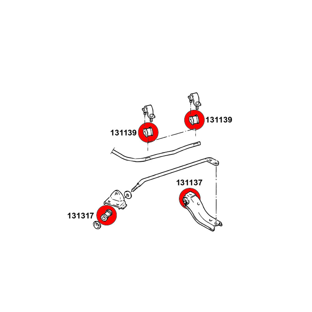 STRONGFLEX Buchsen Set passend für Opel Corsa A Vorderachse (PU)