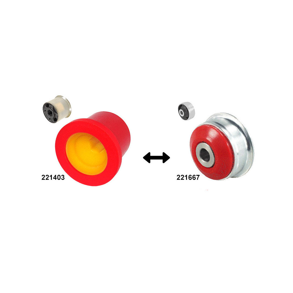 STRONGFLEX Buchsen Set passend für VW Polo 9N Vorderachse & Hinterachsträger (PU)