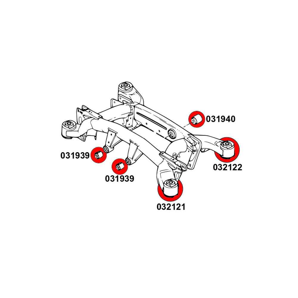 STRONGFLEX Hinterachsträger Buchsen Set passend für BMW E65 E66 (PU)