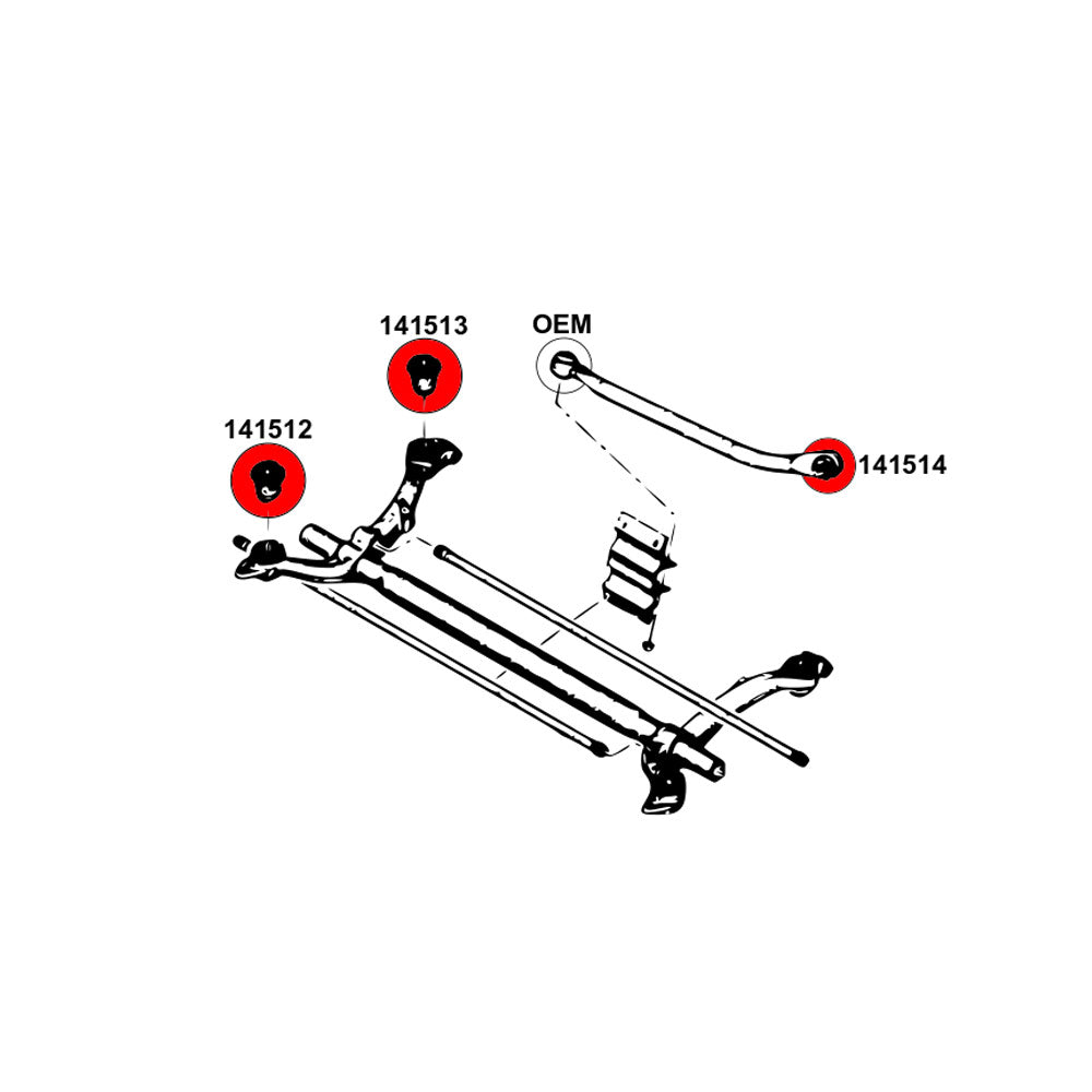 STRONGFLEX Hinterachsträger Buchsen Set passend für Peugeot 206 (PU)