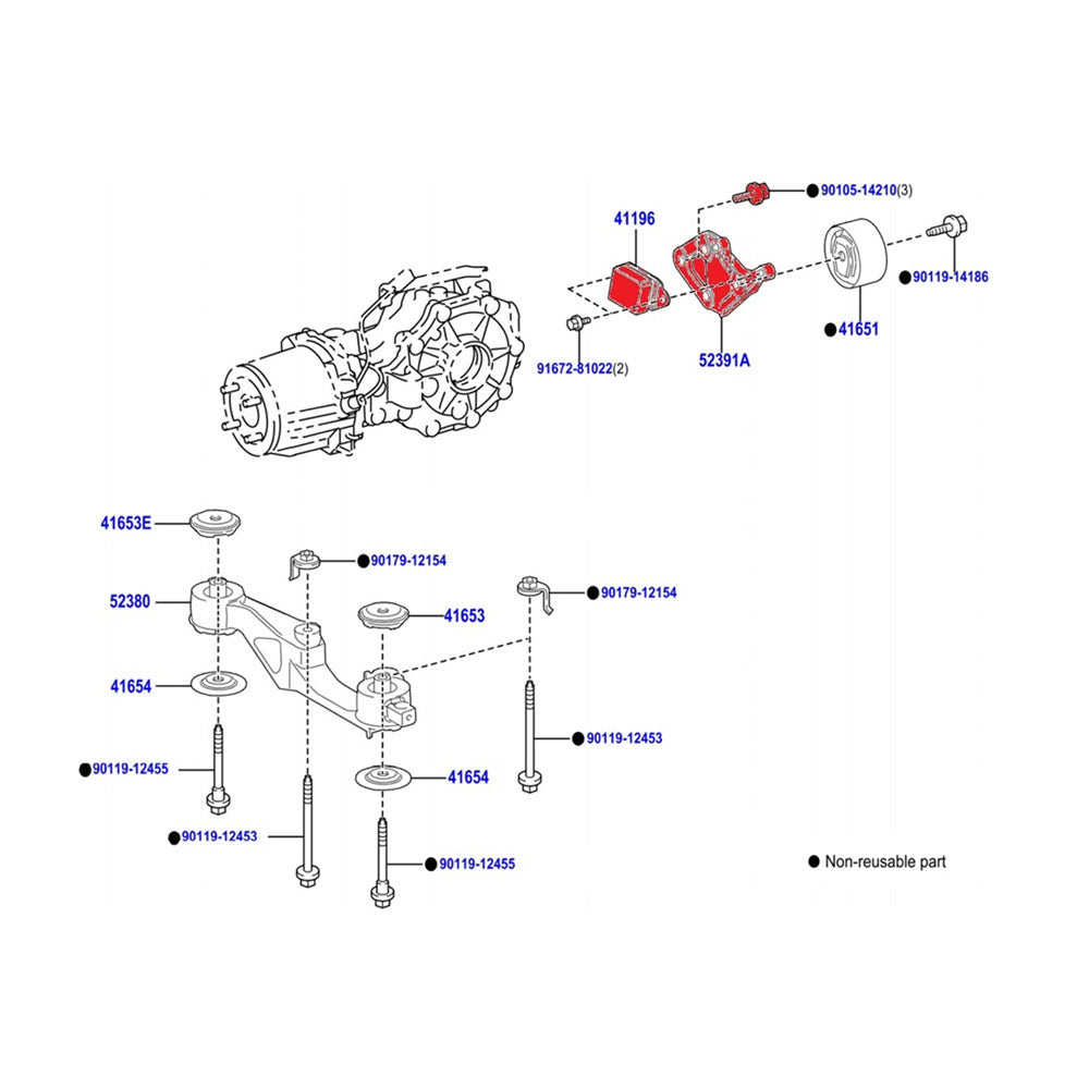 VERKLINE Differentialträger passend für Toyota Yaris GR Hinterachse (Aluminium)