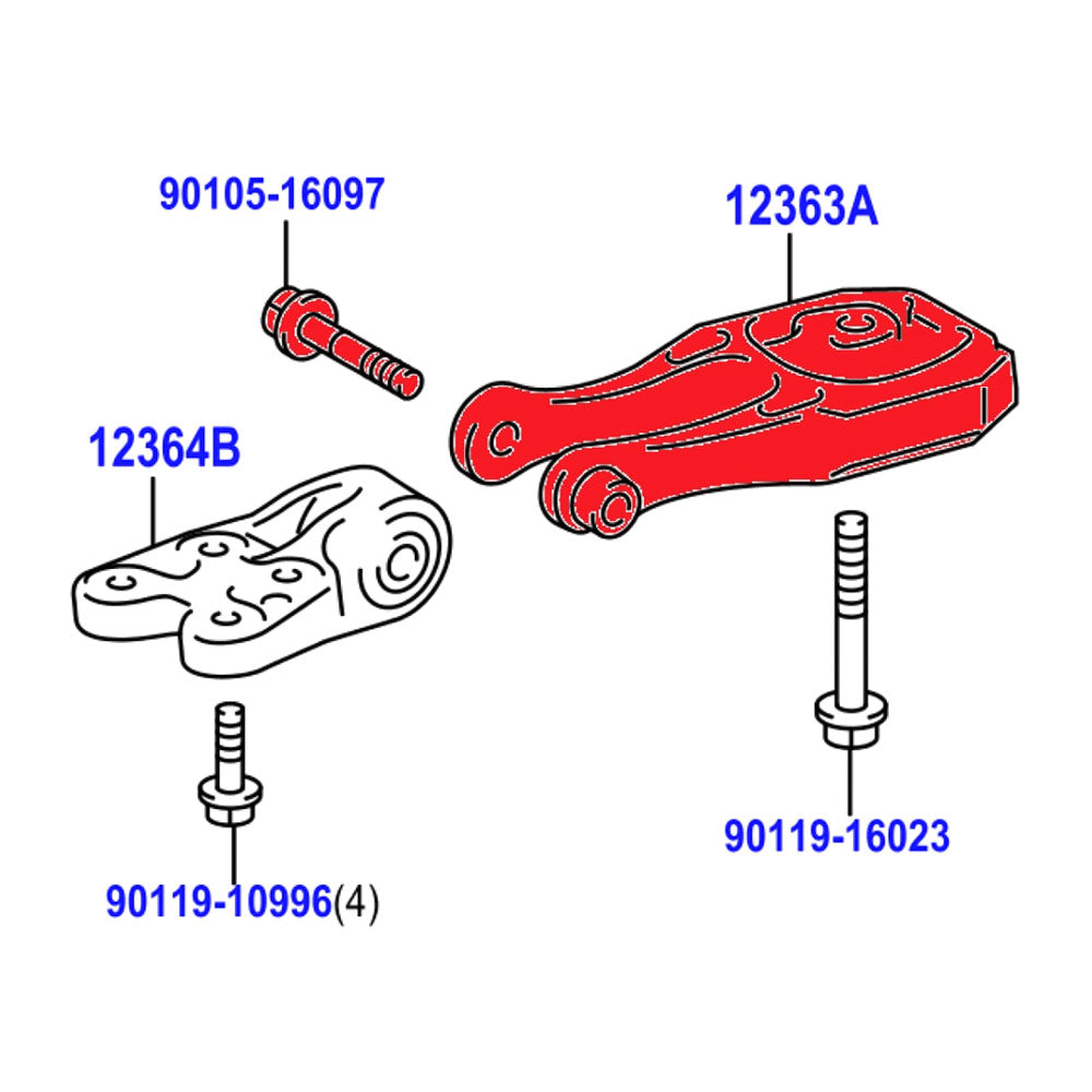 VERKLINE Drehmomentstütze passend für Toyota GR Yaris / GR Corolla (Aluminium/PU)
