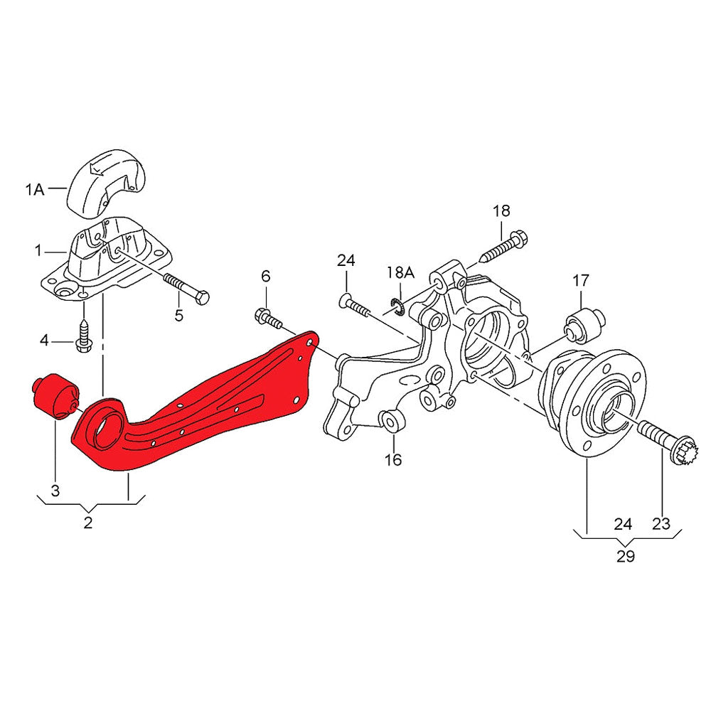VERKLINE Querlenker passend für Seat Leon 5F Hinterachse einstellbar (Aluminium)