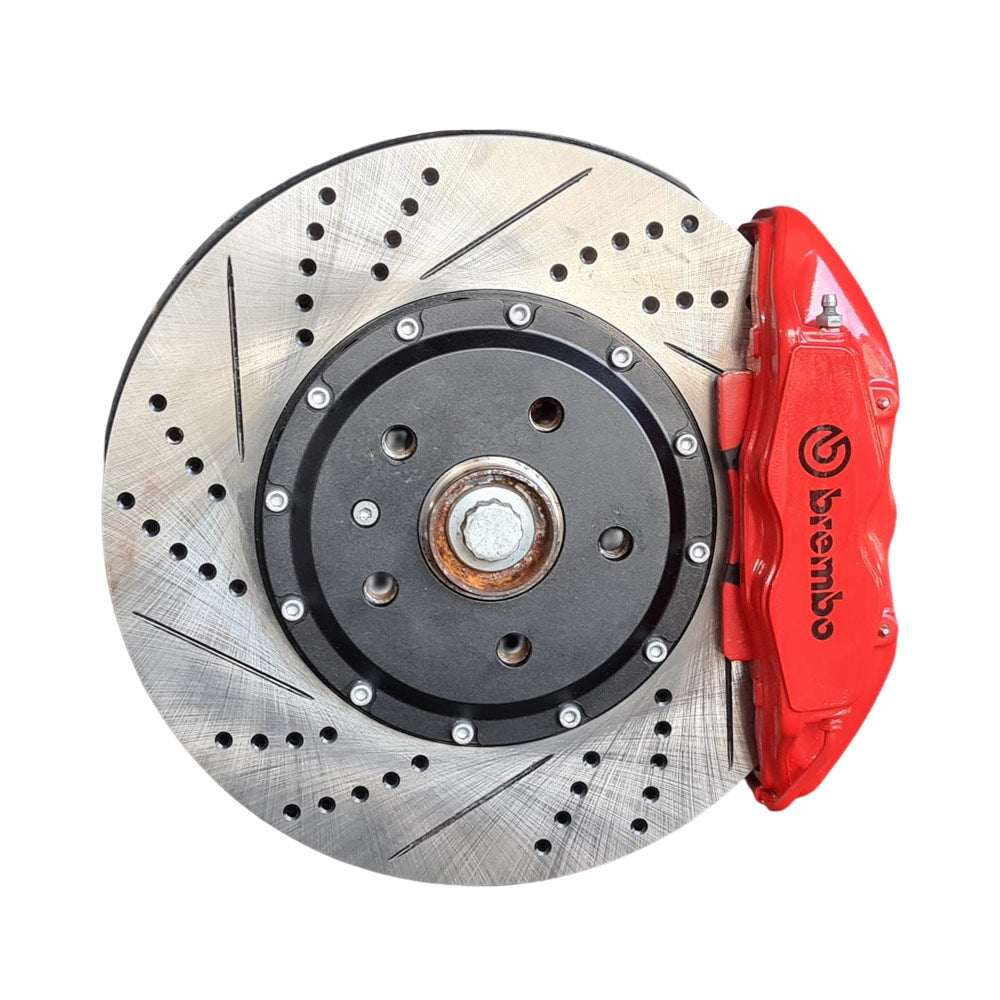 EPYTEC Bremssattel Adapter passend für VW Golf 7 8 Passat Touran / Audi A3 / Skoda Octavia / Seat Leon für 4-Kolben Sattel mit 345x30mm Bremsscheibe Vorderachse