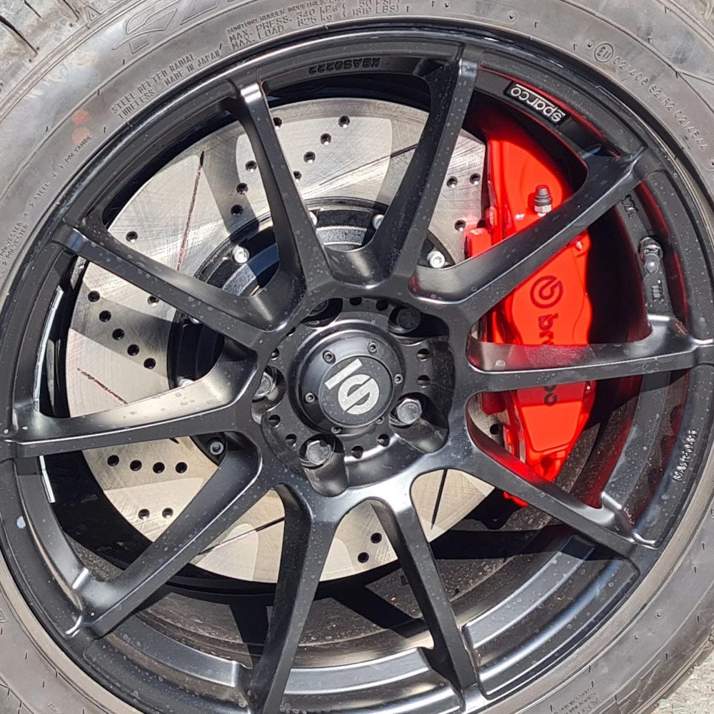 EPYTEC Bremssattel Adapter passend für VW Golf 7 8 Passat Touran / Audi A3 / Skoda Octavia / Seat Leon für 4-Kolben Sattel mit 345x30mm Bremsscheibe Vorderachse