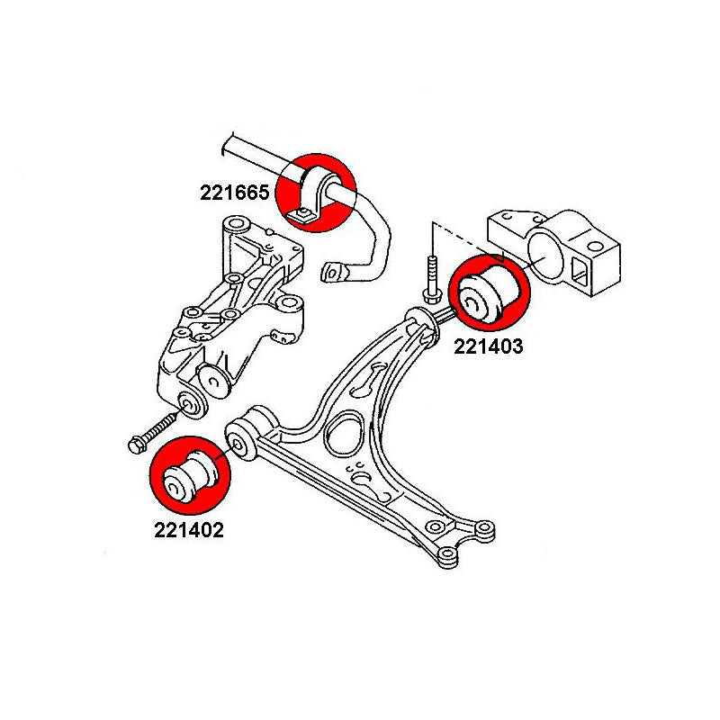 STRONGFLEX VW Touran 1 Buchsen Set Vorderachse (PU) - PARTS33 GmbH