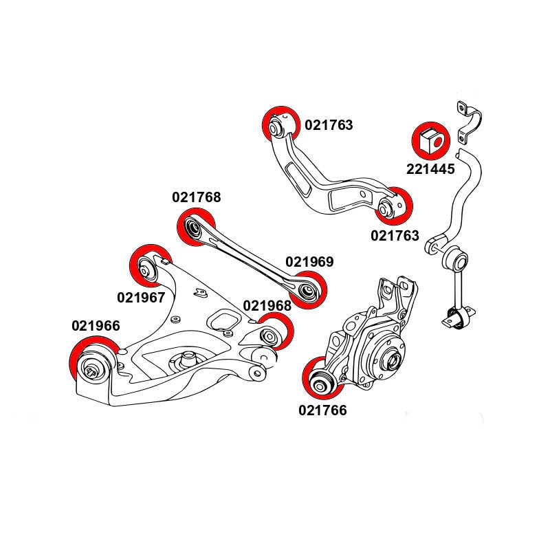 STRONGFLEX Audi A4 B6 Buchsen Set Hinterachse (PU) - PARTS33 GmbH