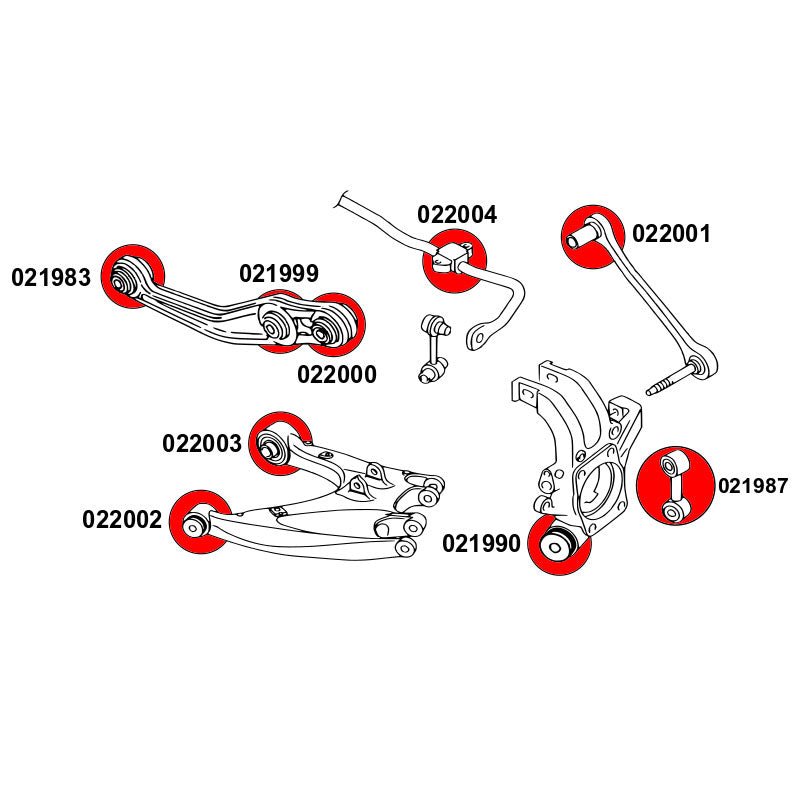 STRONGFLEX VW Phaeton Buchsen Set Hinterachse (PU) - PARTS33 GmbH