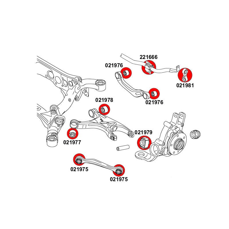 STRONGFLEX Audi A5 8T Buchsen Set Hinterachse (PU) - PARTS33 GmbH