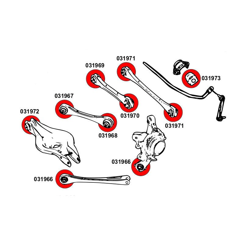 STRONGFLEX BMW F30 F31 F34 Buchsen Set Vorderachse & Hinterachse (PU) - PARTS33 GmbH