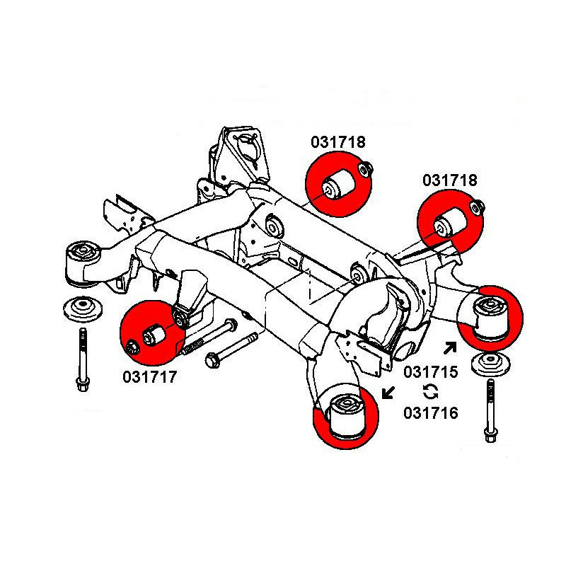 STRONGFLEX BMW E39 Touring Buchsen Set Vorderachse & Hinterachse (PU) - PARTS33 GmbH