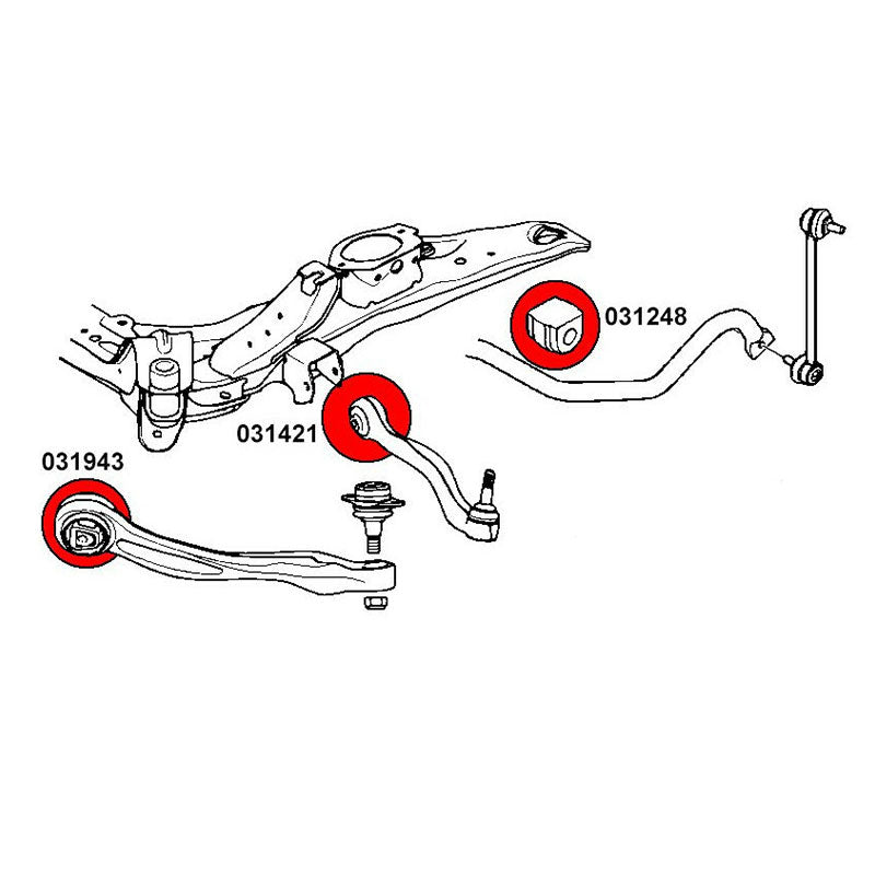 STRONGFLEX BMW E60 E61 Allrad Buchsen Set Vorderachse (PU) - PARTS33 GmbH