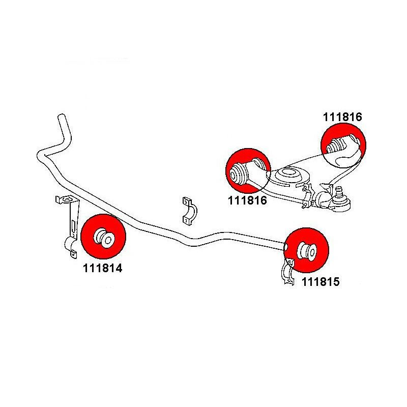 STRONGFLEX Mercedes W201 Buchsen Set Vorderachse & Hinterachse (PU) - PARTS33 GmbH