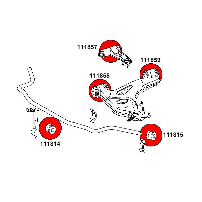 STRONGFLEX Mercedes W202 Buchsen Set Vorderachse (PU) - PARTS33 GmbH
