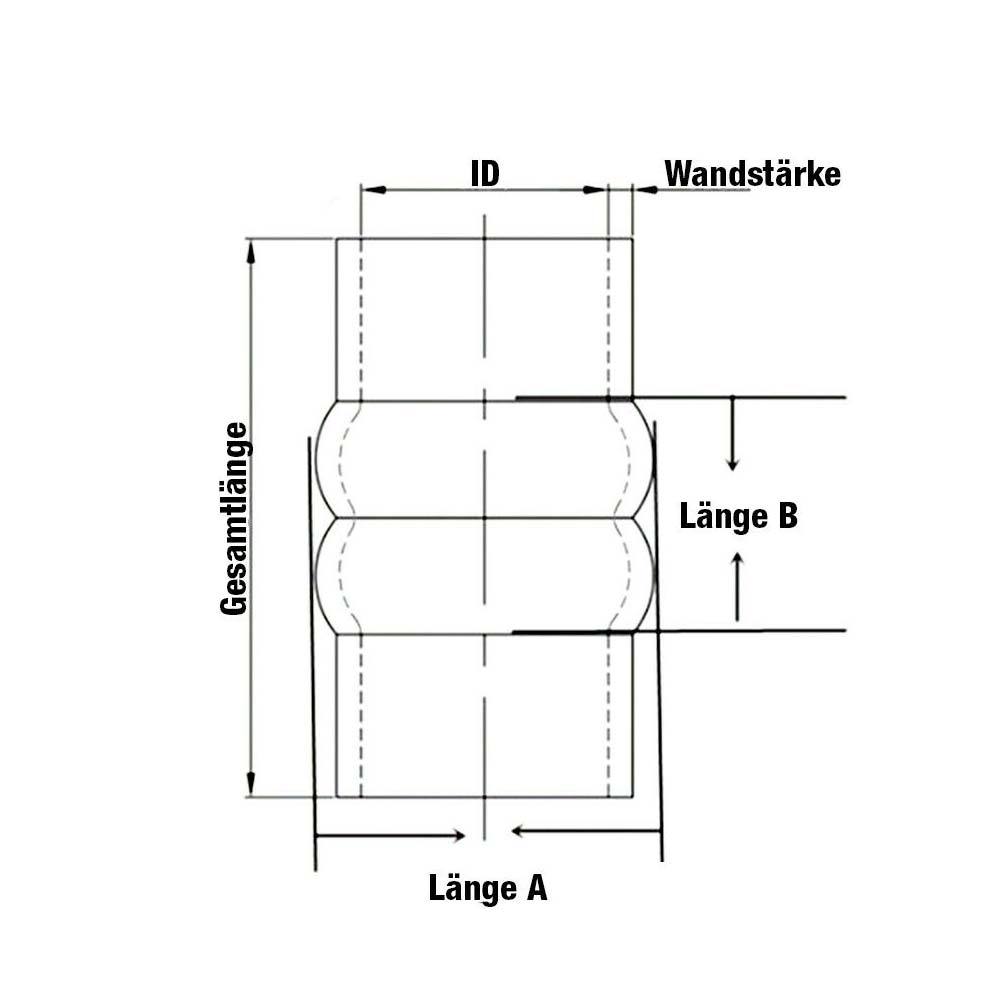 FAMEFORM Silikon Wulstverbinder 2-fach Hump Kühlerschlauch Ladeluftschlauch Verbinder (alle Größen) - PARTS33 GmbH