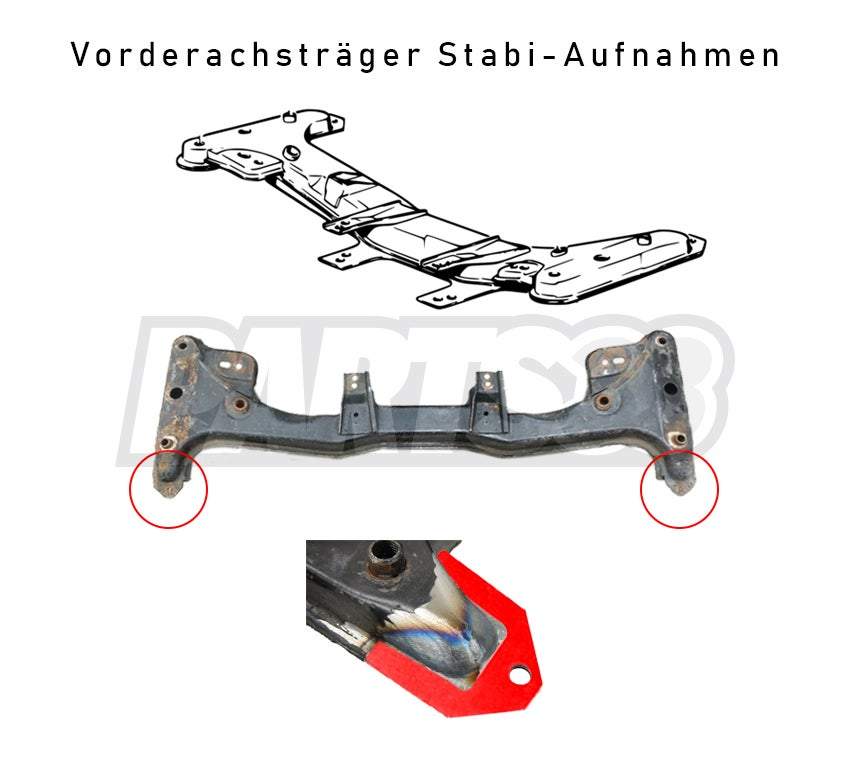 PMC MOTORSPORT Verstärkungsbleche Einschweissbleche Set passend für BMW E30 (Stahl)