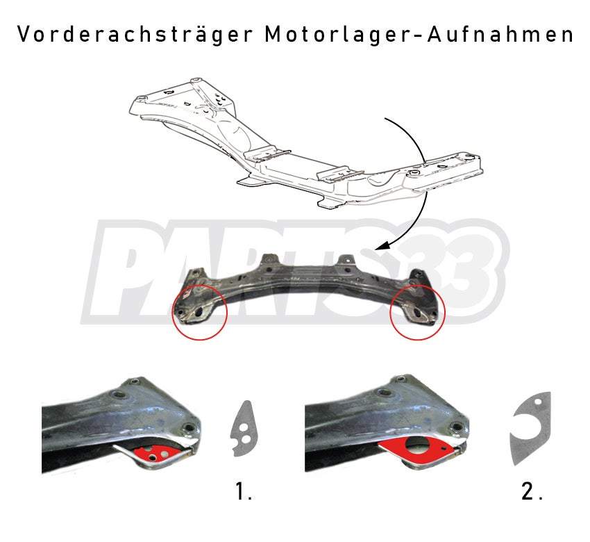PMC MOTORSPORT Verstärkungsbleche Einschweissbleche Set passend für BMW E36 (Stahl)
