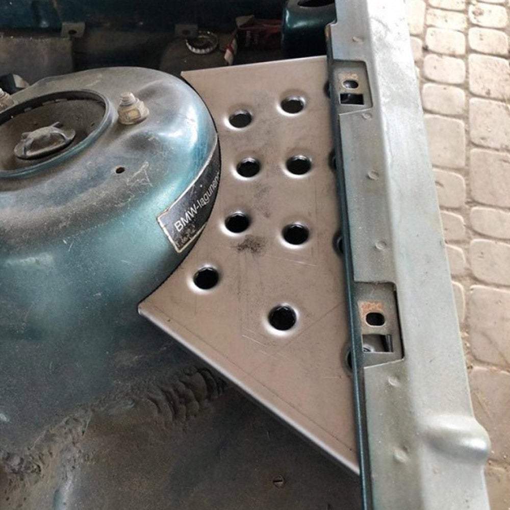 FAMEFORM Dom Stützträger Vorderachse Verstärkungsbleche Einschweissbleche Set passend für BMW E30 (Stahl)