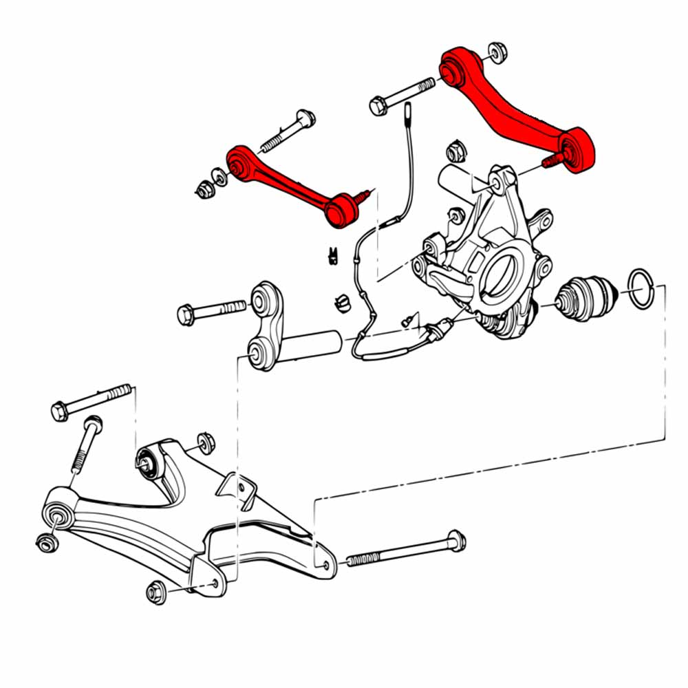 FAMEFORM Querlenker Camber Arms BMW E38 Hinterachse oben einstellbar Set Uniball (Stahl)